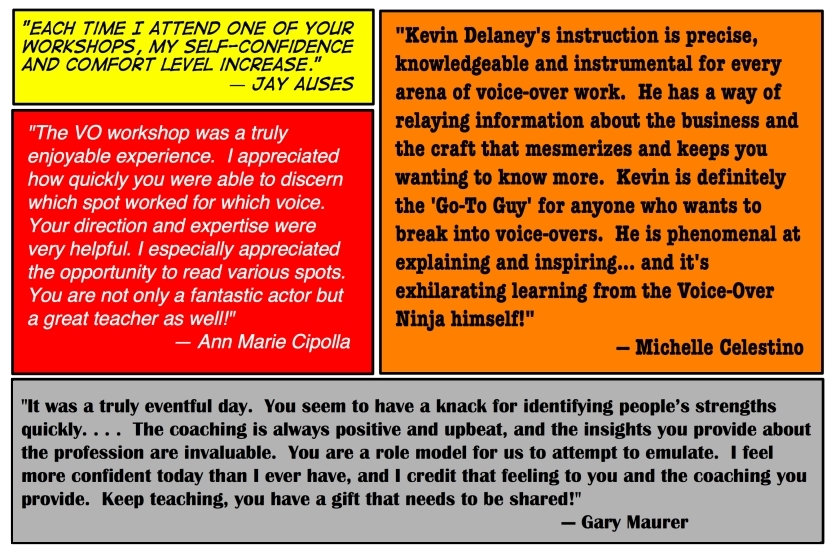 Kevin Delaney Voiceover Classes Testimonials